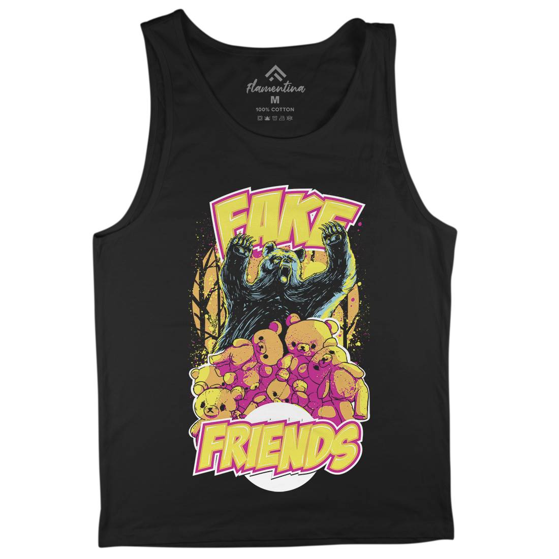 Fake Friends Mens Tank Top Vest Retro C929