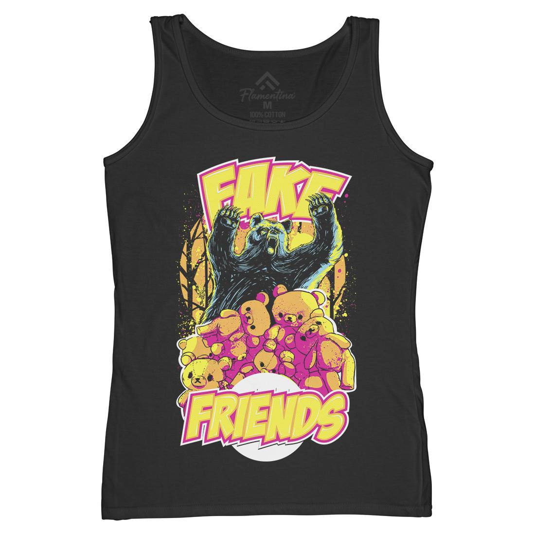 Fake Friends Womens Organic Tank Top Vest Retro C929