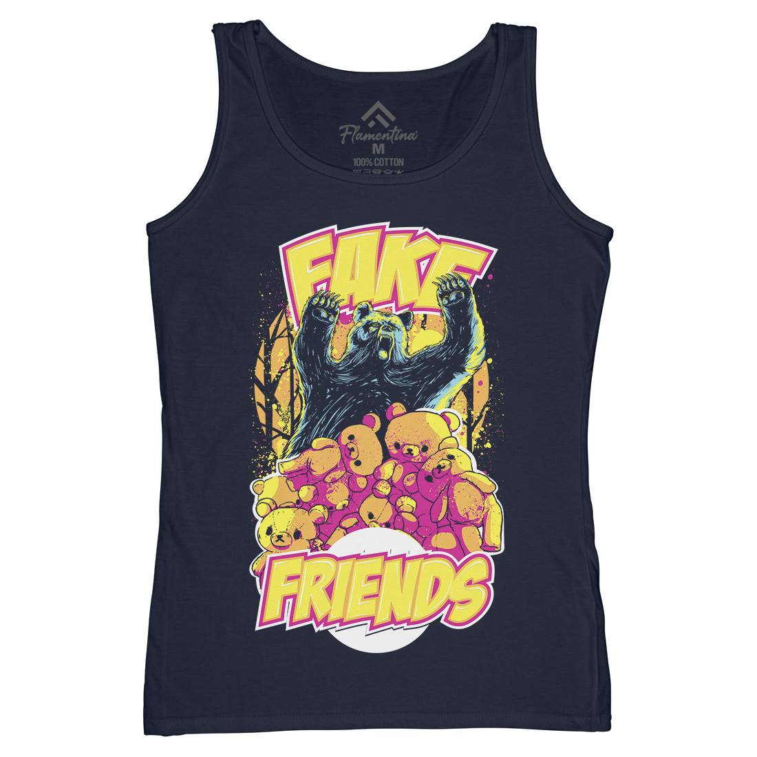Fake Friends Womens Organic Tank Top Vest Retro C929