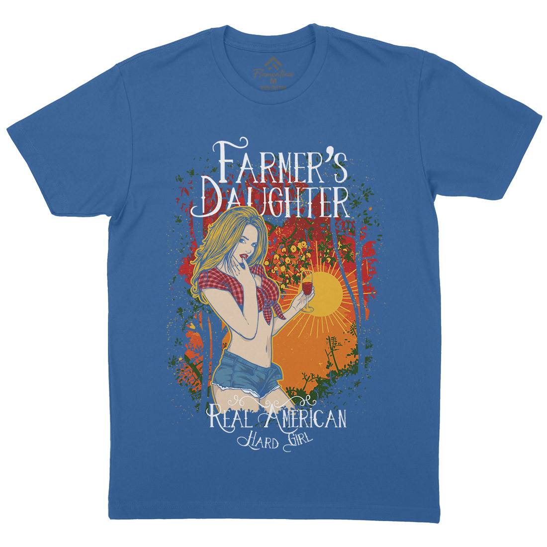 Farmer&#39;s Daughter Mens Crew Neck T-Shirt Retro C930