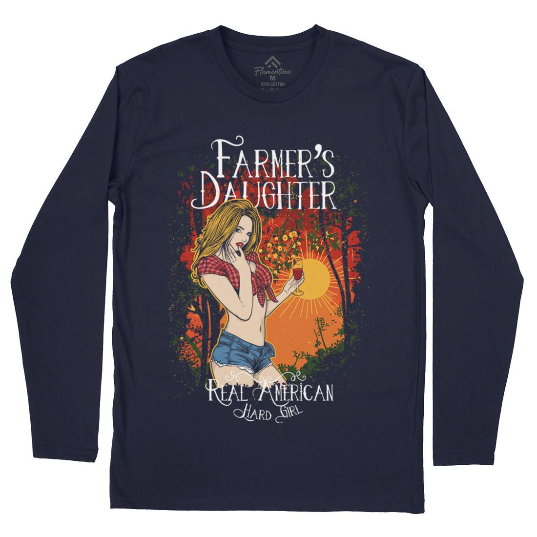 Farmer&#39;s Daughter Mens Long Sleeve T-Shirt Retro C930