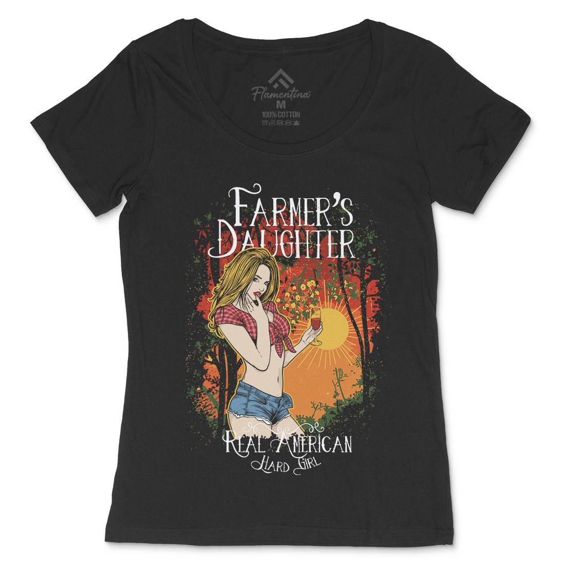 Farmer&#39;s Daughter Womens Scoop Neck T-Shirt Retro C930