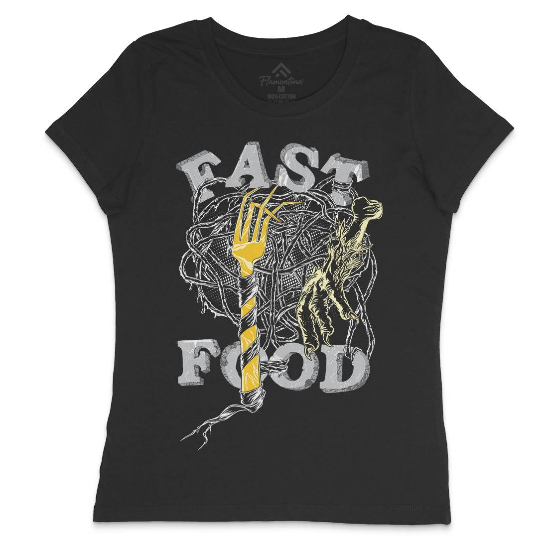 Fast Womens Crew Neck T-Shirt Food C931