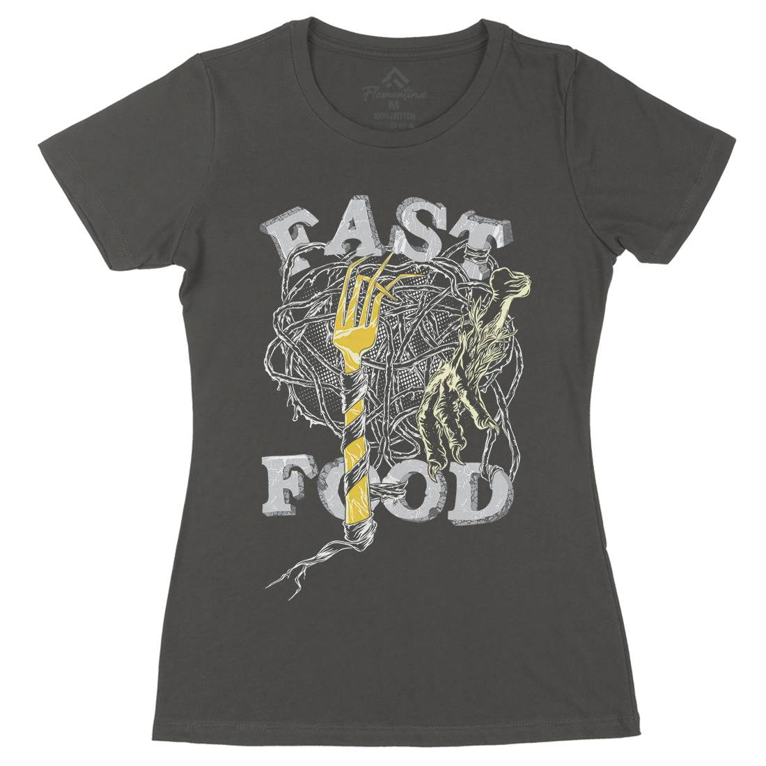 Fast Womens Organic Crew Neck T-Shirt Food C931