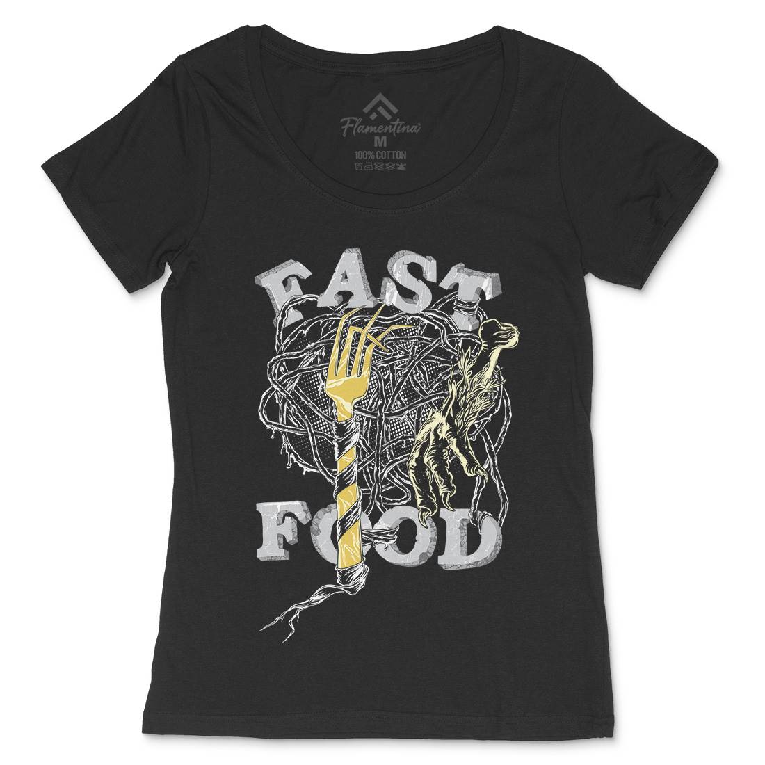 Fast Womens Scoop Neck T-Shirt Food C931