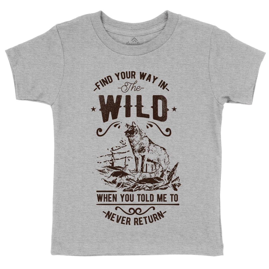 Find Your Way In The Wild Kids Crew Neck T-Shirt Nature C932