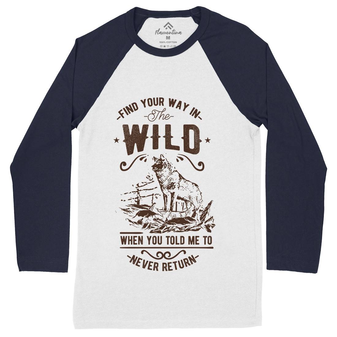 Find Your Way In The Wild Mens Long Sleeve Baseball T-Shirt Nature C932