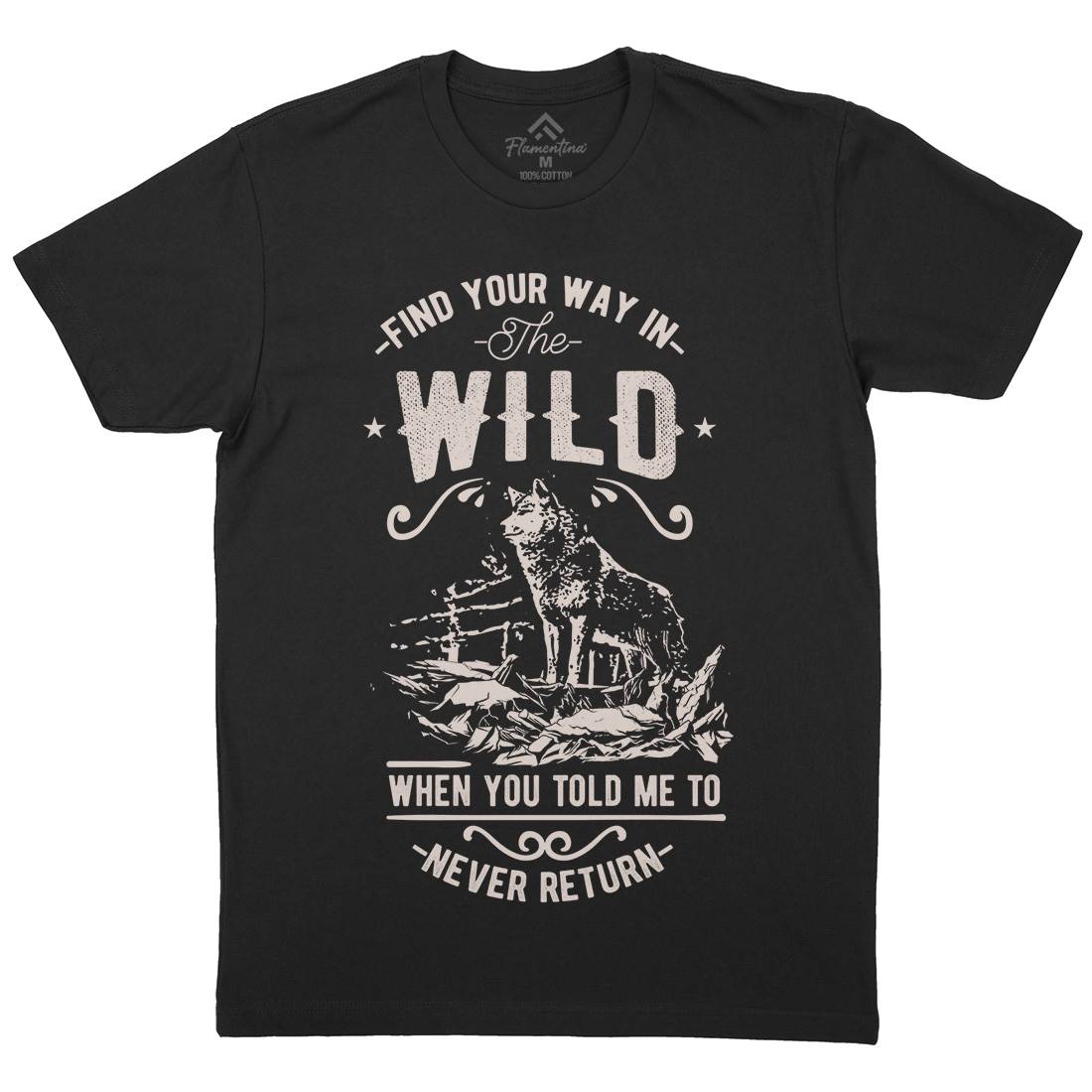 Find Your Way In The Wild Mens Organic Crew Neck T-Shirt Nature C932