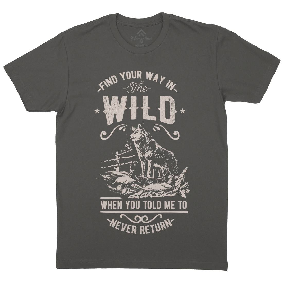 Find Your Way In The Wild Mens Organic Crew Neck T-Shirt Nature C932