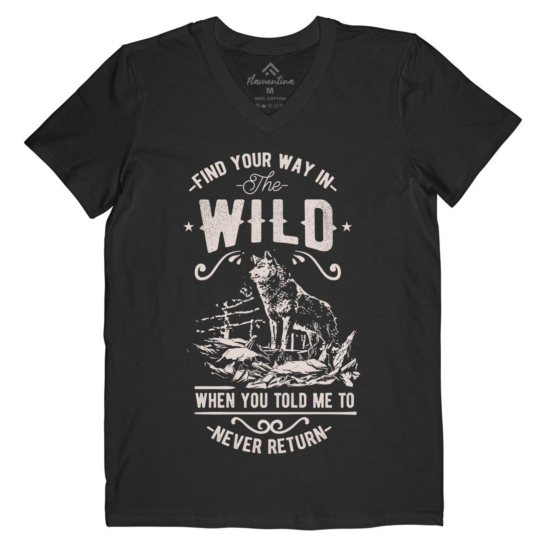 Find Your Way In The Wild Mens Organic V-Neck T-Shirt Nature C932