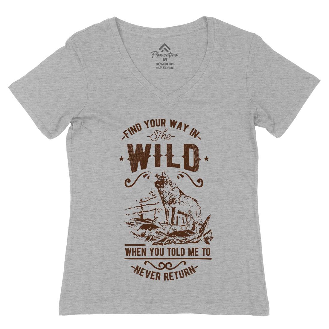 Find Your Way In The Wild Womens Organic V-Neck T-Shirt Nature C932