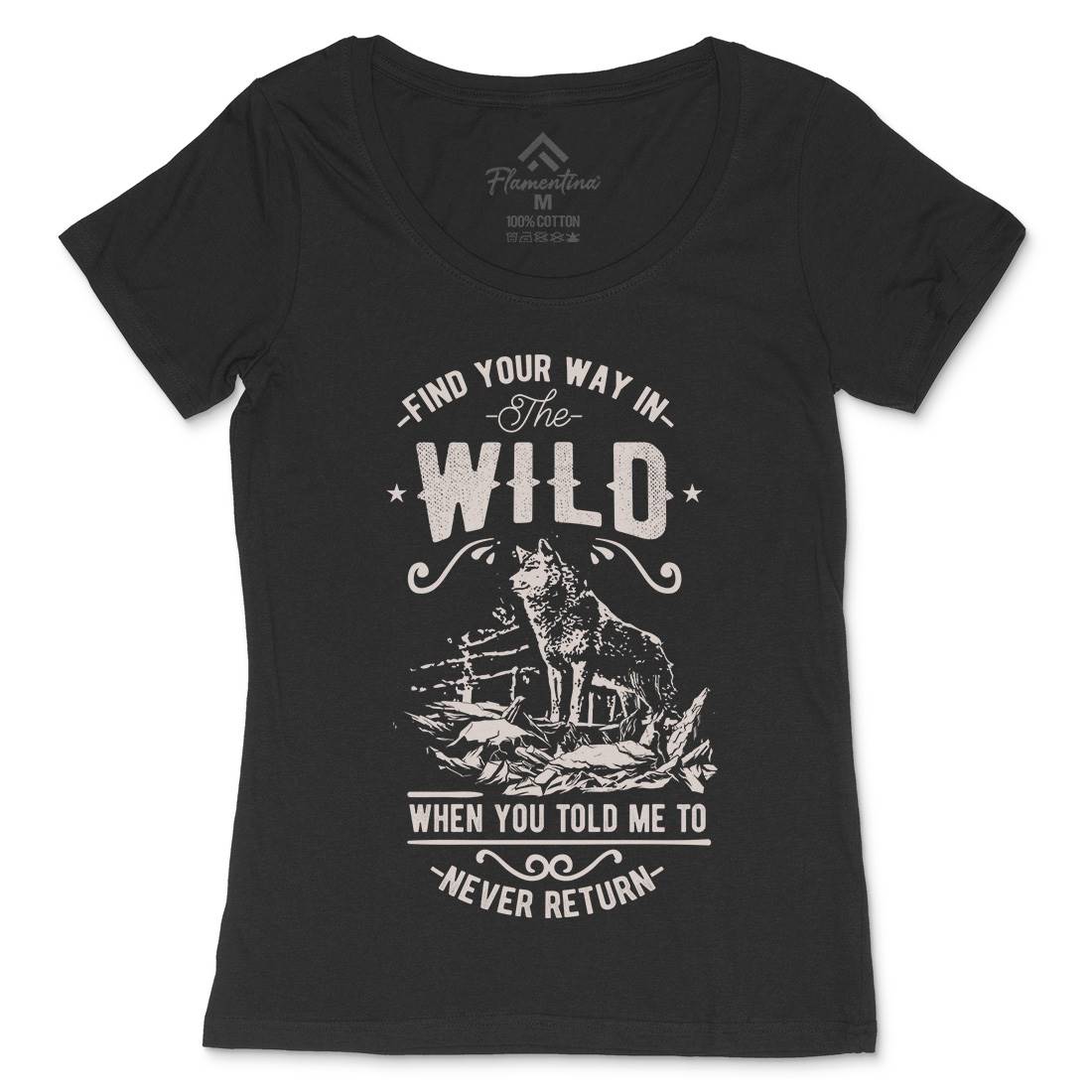 Find Your Way In The Wild Womens Scoop Neck T-Shirt Nature C932