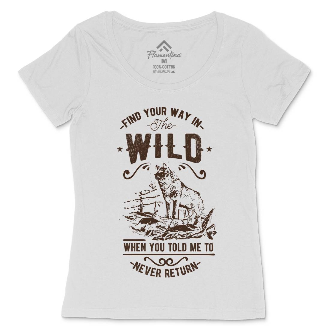 Find Your Way In The Wild Womens Scoop Neck T-Shirt Nature C932