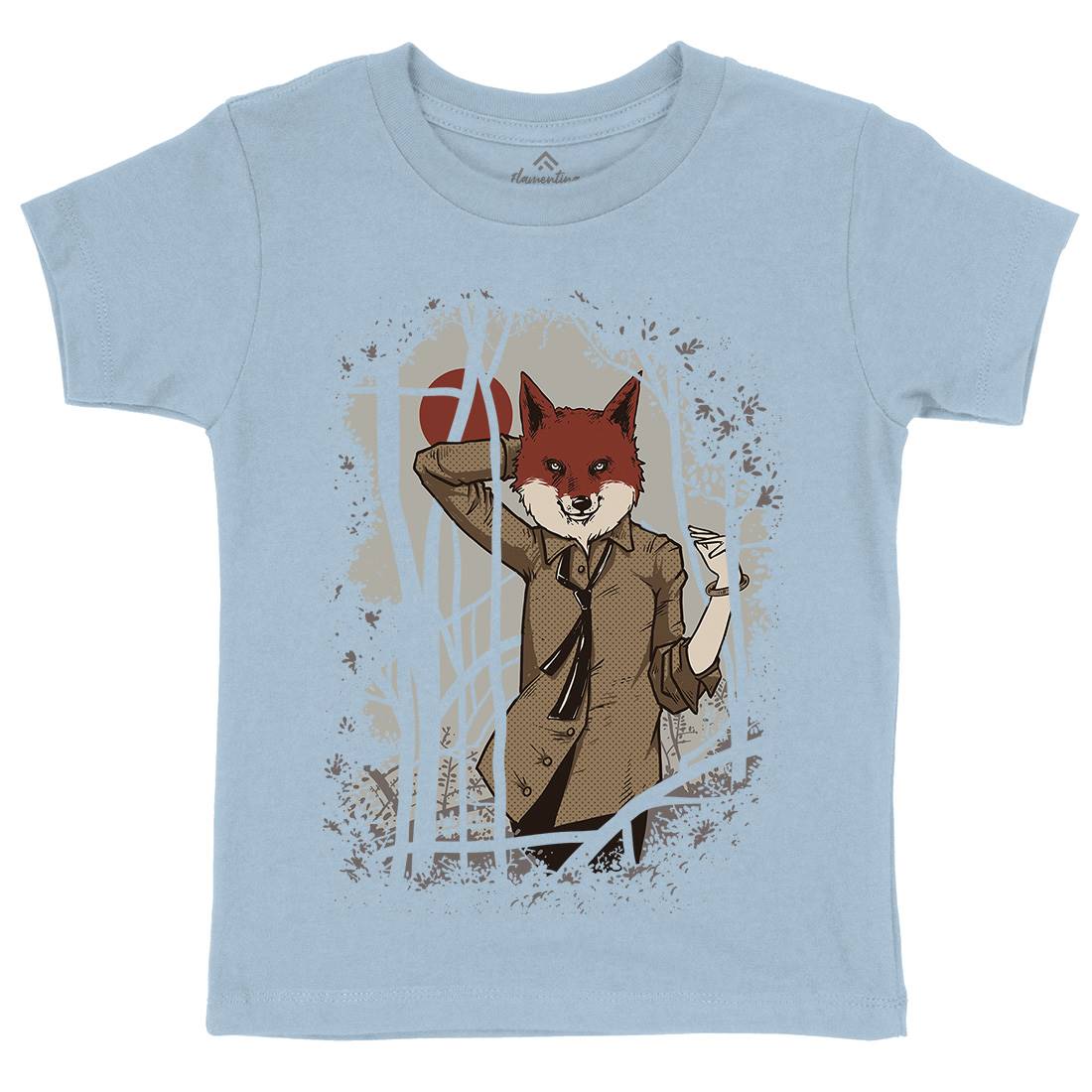 Fox Kids Crew Neck T-Shirt Animals C933