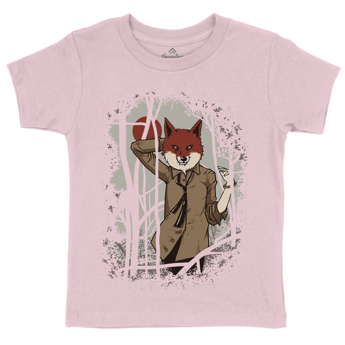 Fox Kids Organic Crew Neck T-Shirt Animals C933