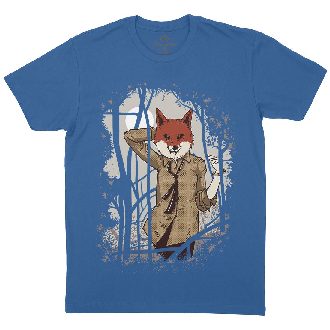 Fox Mens Organic Crew Neck T-Shirt Animals C933