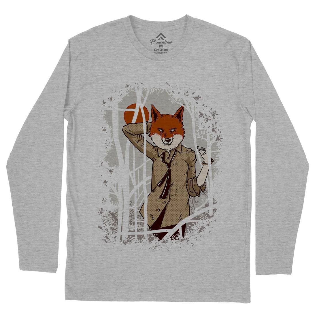 Fox Mens Long Sleeve T-Shirt Animals C933