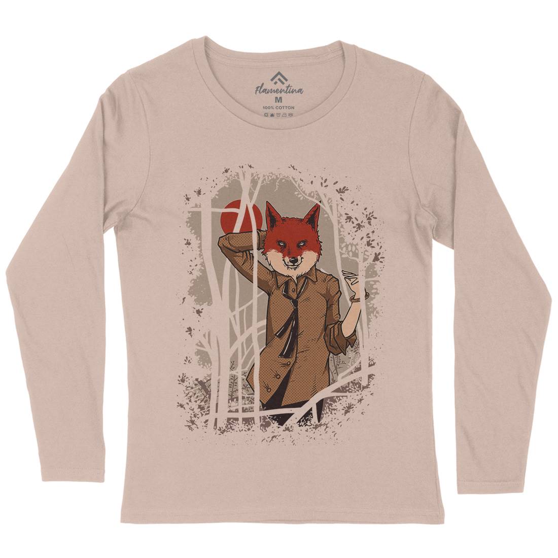 Fox Womens Long Sleeve T-Shirt Animals C933
