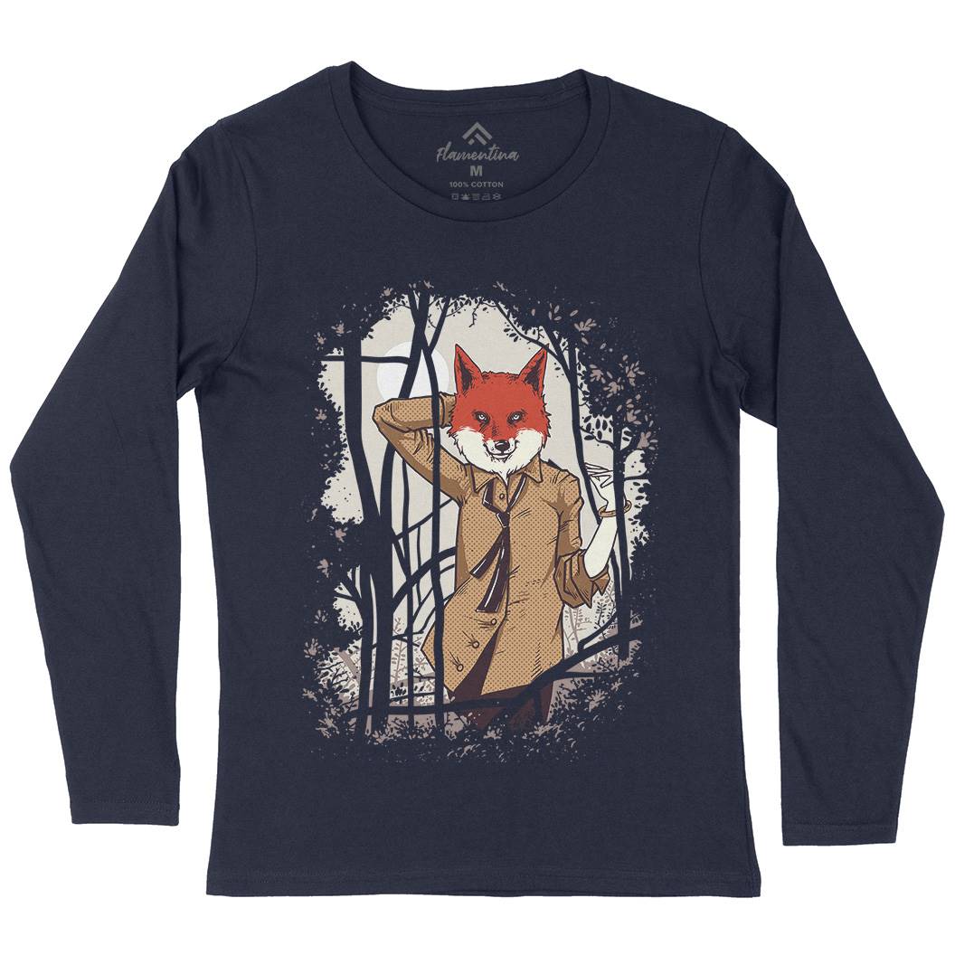 Fox Womens Long Sleeve T-Shirt Animals C933