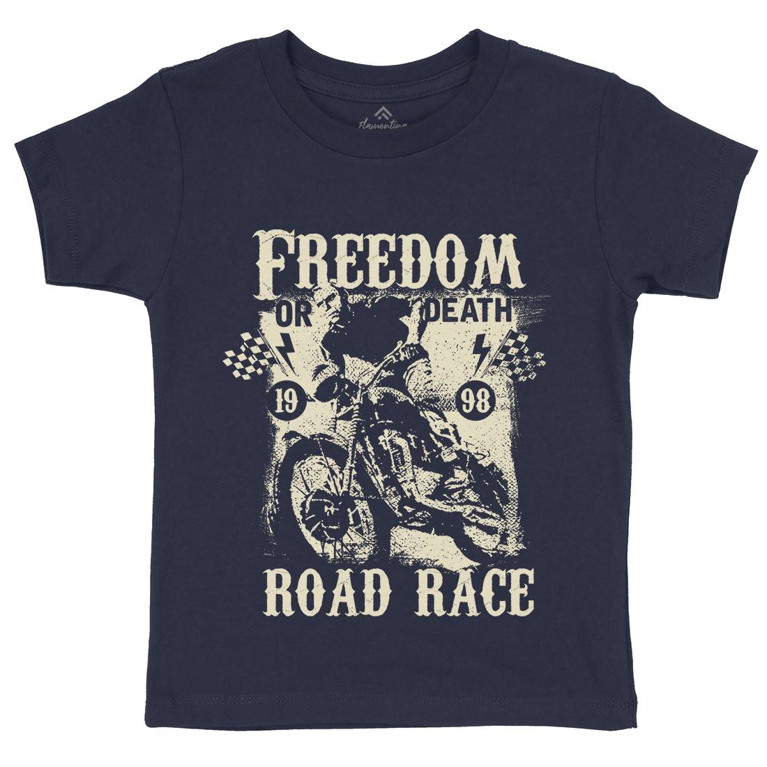 Freedom Or Death Kids Crew Neck T-Shirt Motorcycles C934