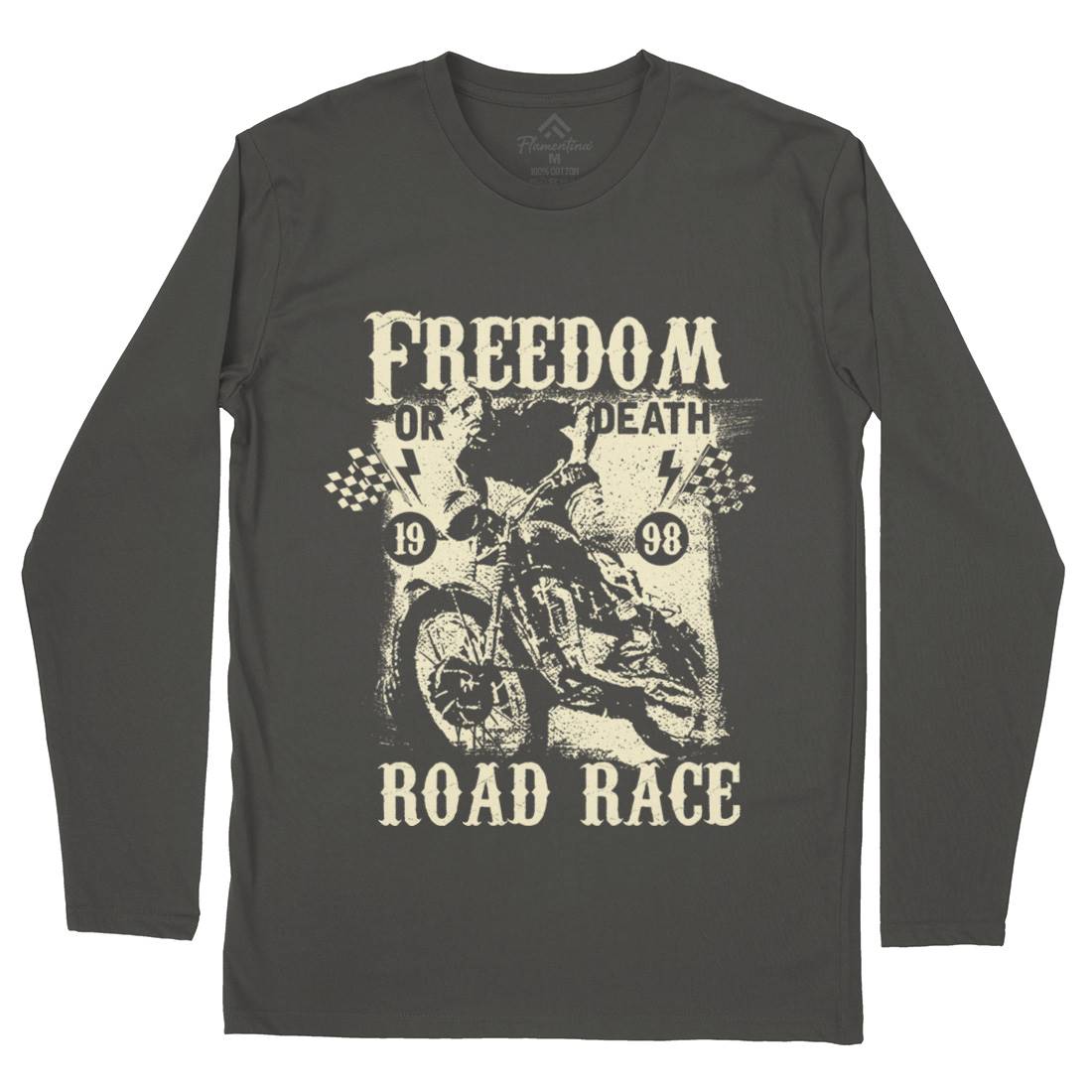 Freedom Or Death Mens Long Sleeve T-Shirt Motorcycles C934