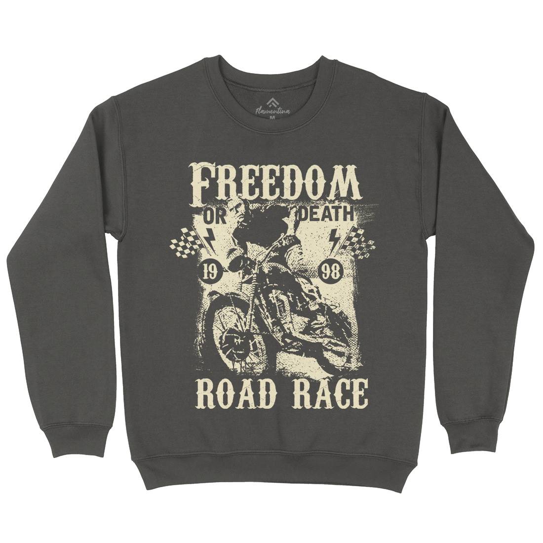Freedom Or Death Mens Crew Neck Sweatshirt Motorcycles C934