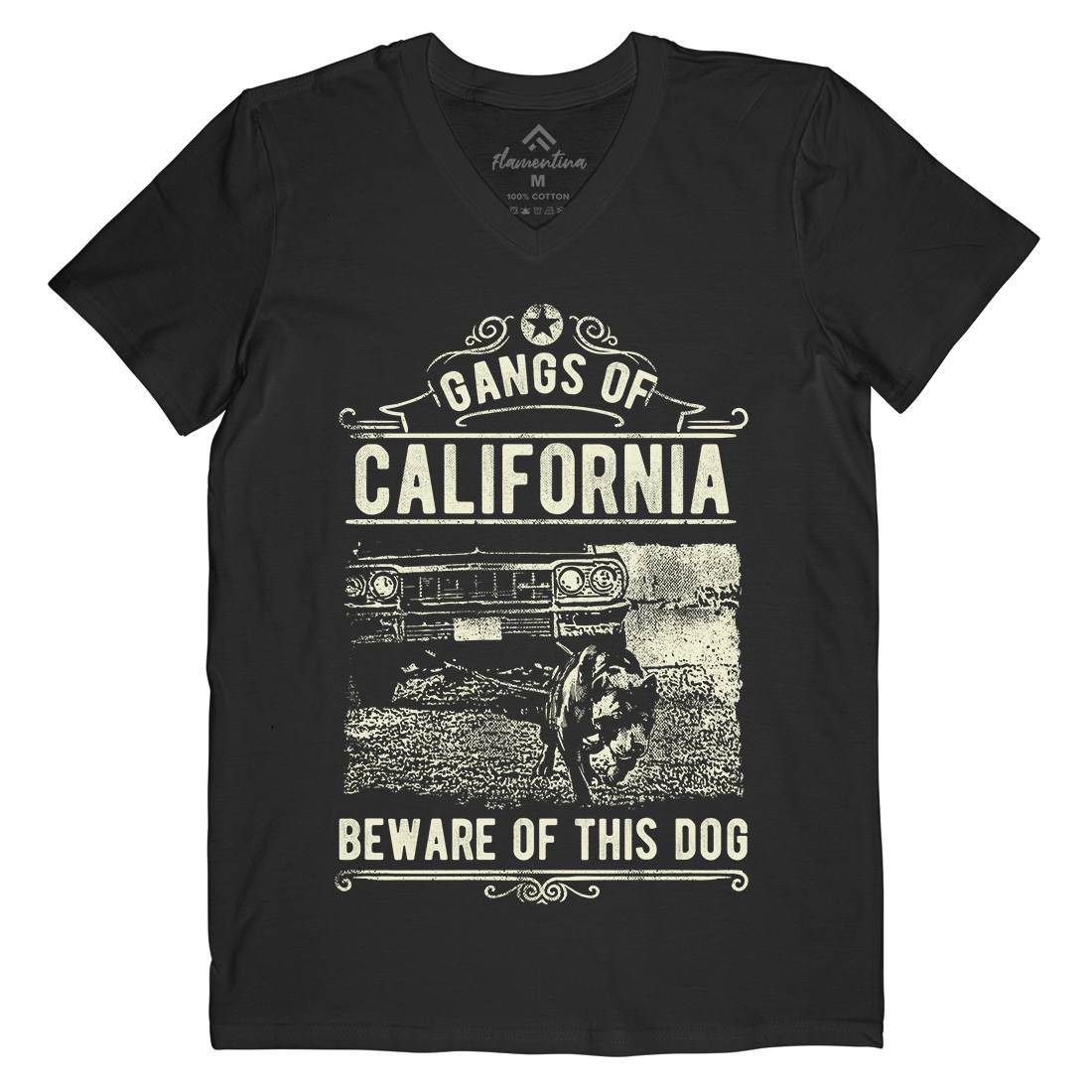 Gangs Of California Mens V-Neck T-Shirt American C935