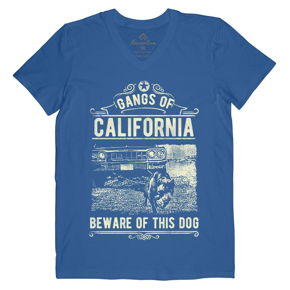 Gangs Of California Mens V-Neck T-Shirt American C935