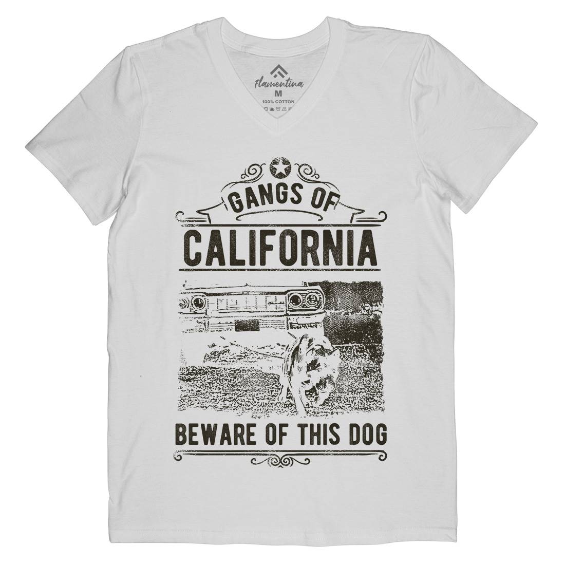 Gangs Of California Mens Organic V-Neck T-Shirt American C935