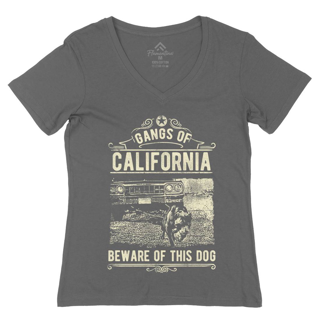 Gangs Of California Womens Organic V-Neck T-Shirt American C935
