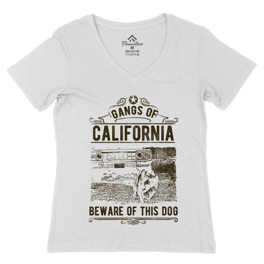 Gangs Of California Womens Organic V-Neck T-Shirt American C935