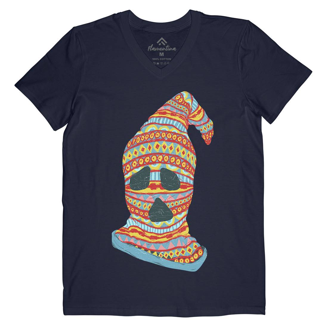 Ghost Thief Mens Organic V-Neck T-Shirt Retro C936