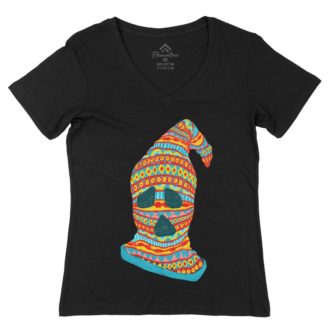 Ghost Thief Womens Organic V-Neck T-Shirt Retro C936