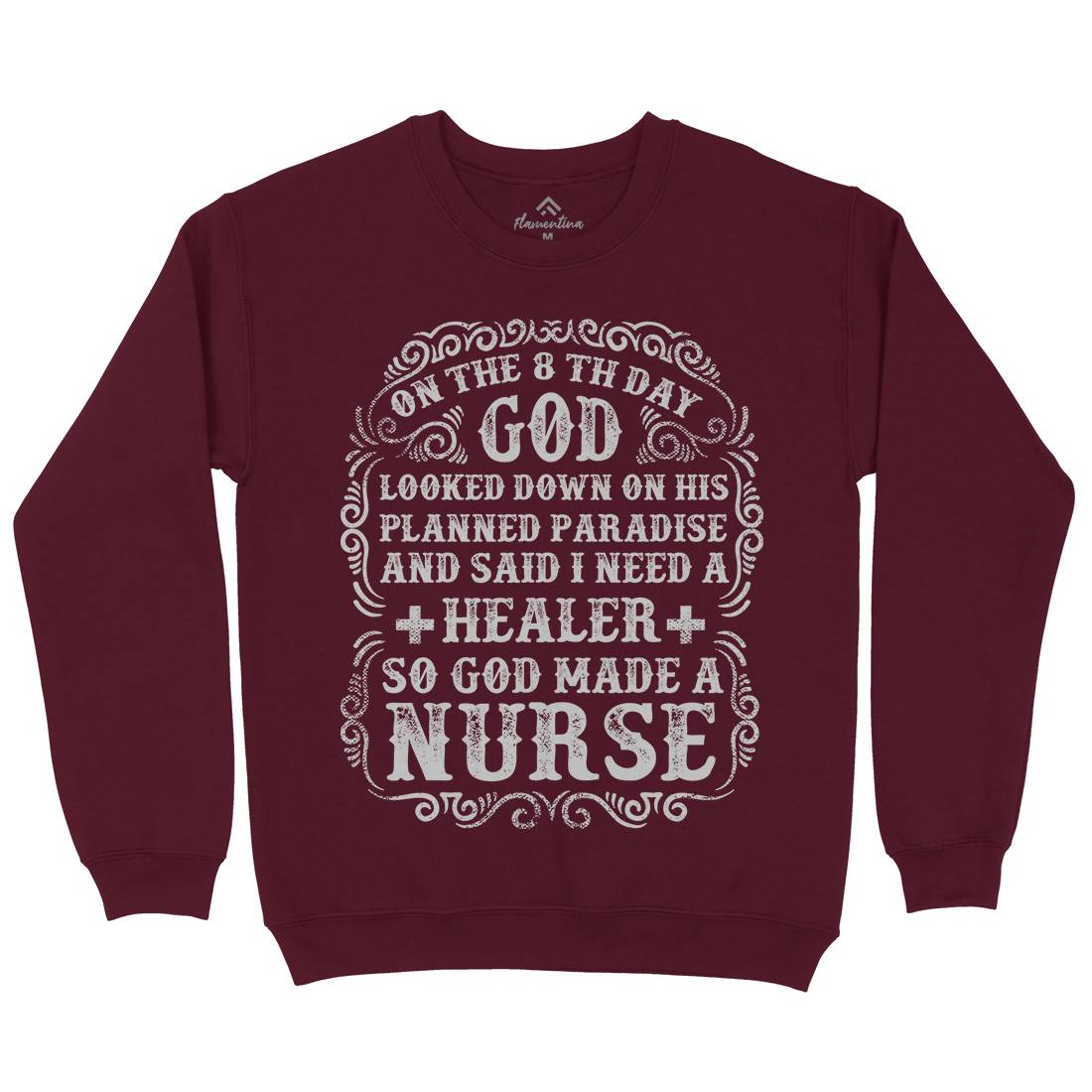 God Made A Nurse Kids Crew Neck Sweatshirt Work C937