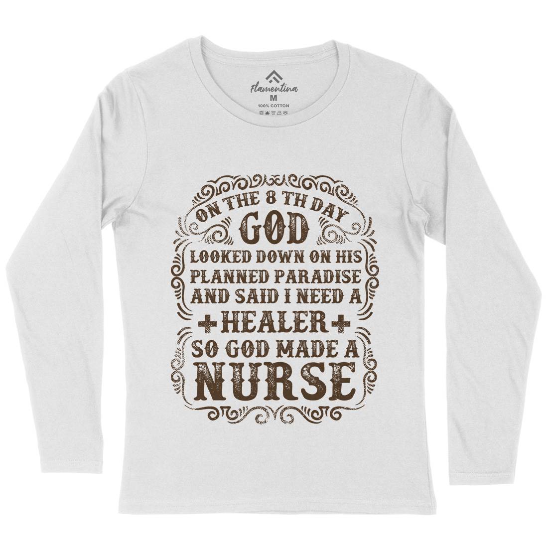 God Made A Nurse Womens Long Sleeve T-Shirt Work C937