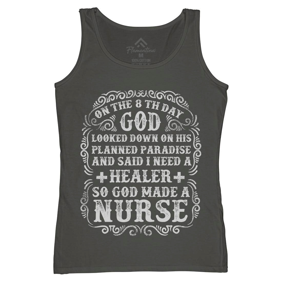 God Made A Nurse Womens Organic Tank Top Vest Work C937