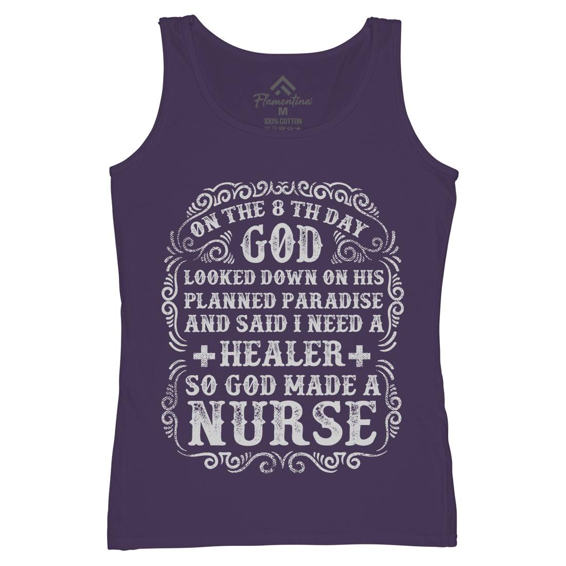 God Made A Nurse Womens Organic Tank Top Vest Work C937
