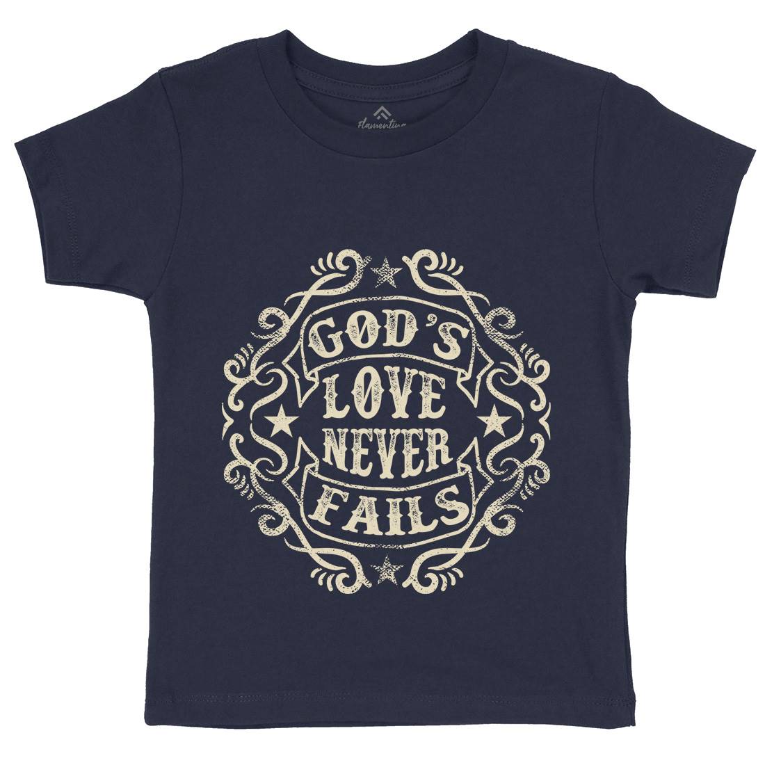 God&#39;s Love Never Fails Kids Crew Neck T-Shirt Religion C938