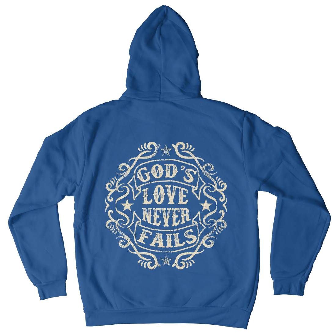 God&#39;s Love Never Fails Mens Hoodie With Pocket Religion C938