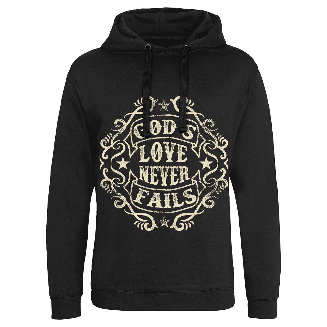 God&#39;s Love Never Fails Mens Hoodie Without Pocket Religion C938