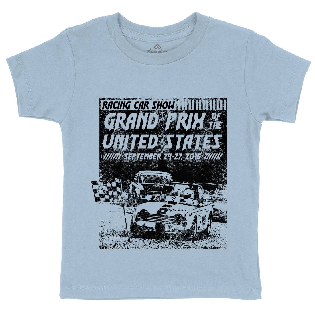 Us Car Race Kids Crew Neck T-Shirt Cars C939