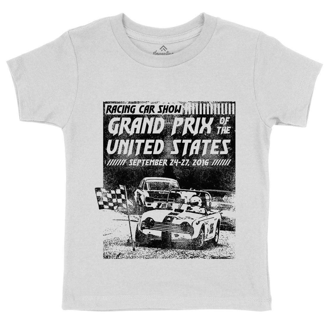 Us Car Race Kids Organic Crew Neck T-Shirt Cars C939