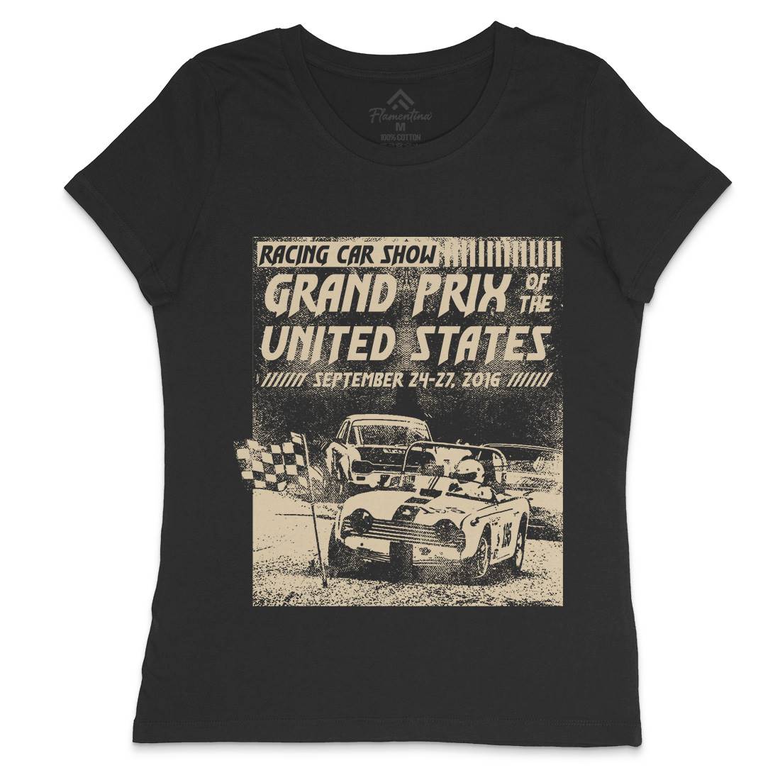 Us Car Race Womens Crew Neck T-Shirt Cars C939