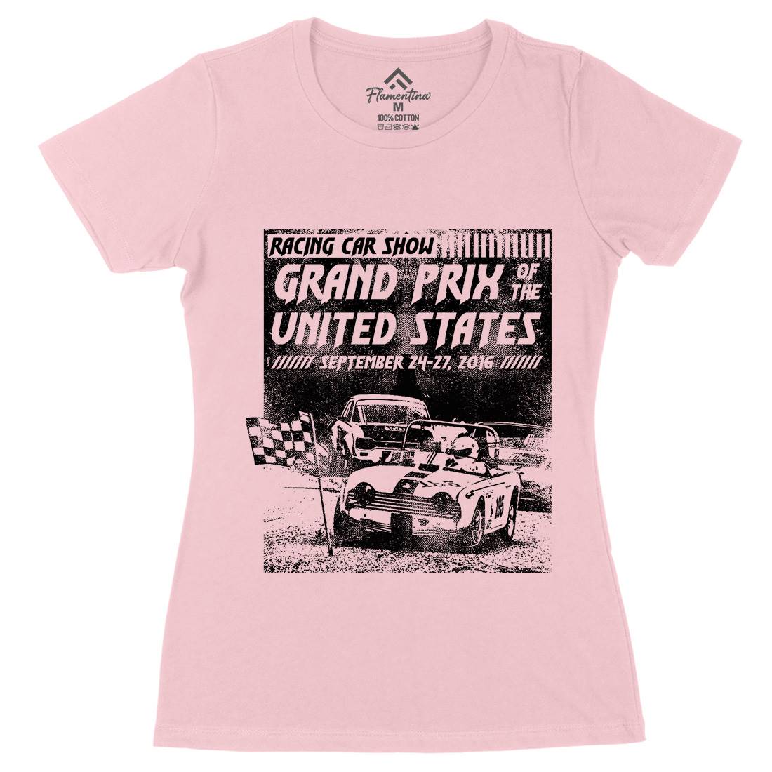 Us Car Race Womens Organic Crew Neck T-Shirt Cars C939