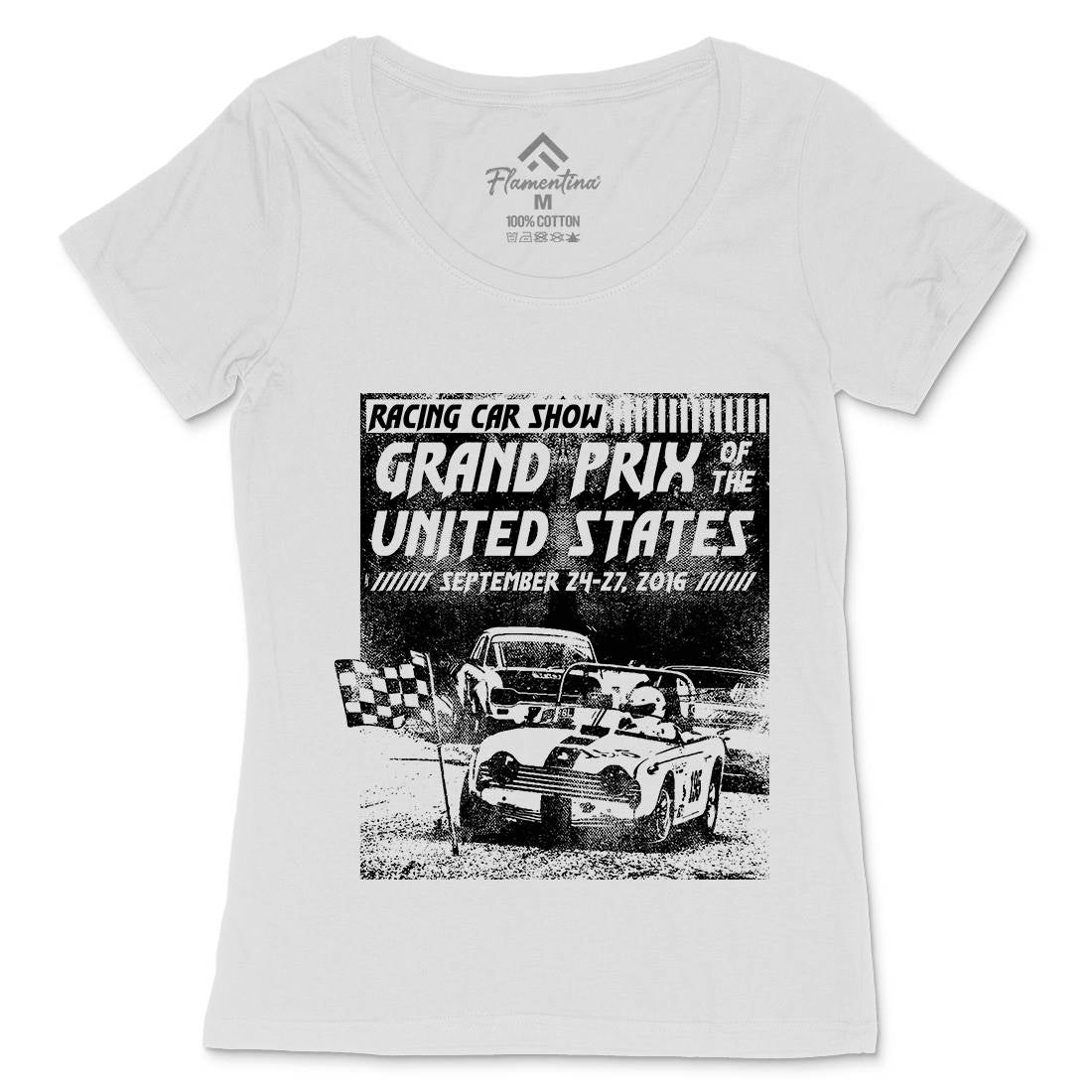 Us Car Race Womens Scoop Neck T-Shirt Cars C939