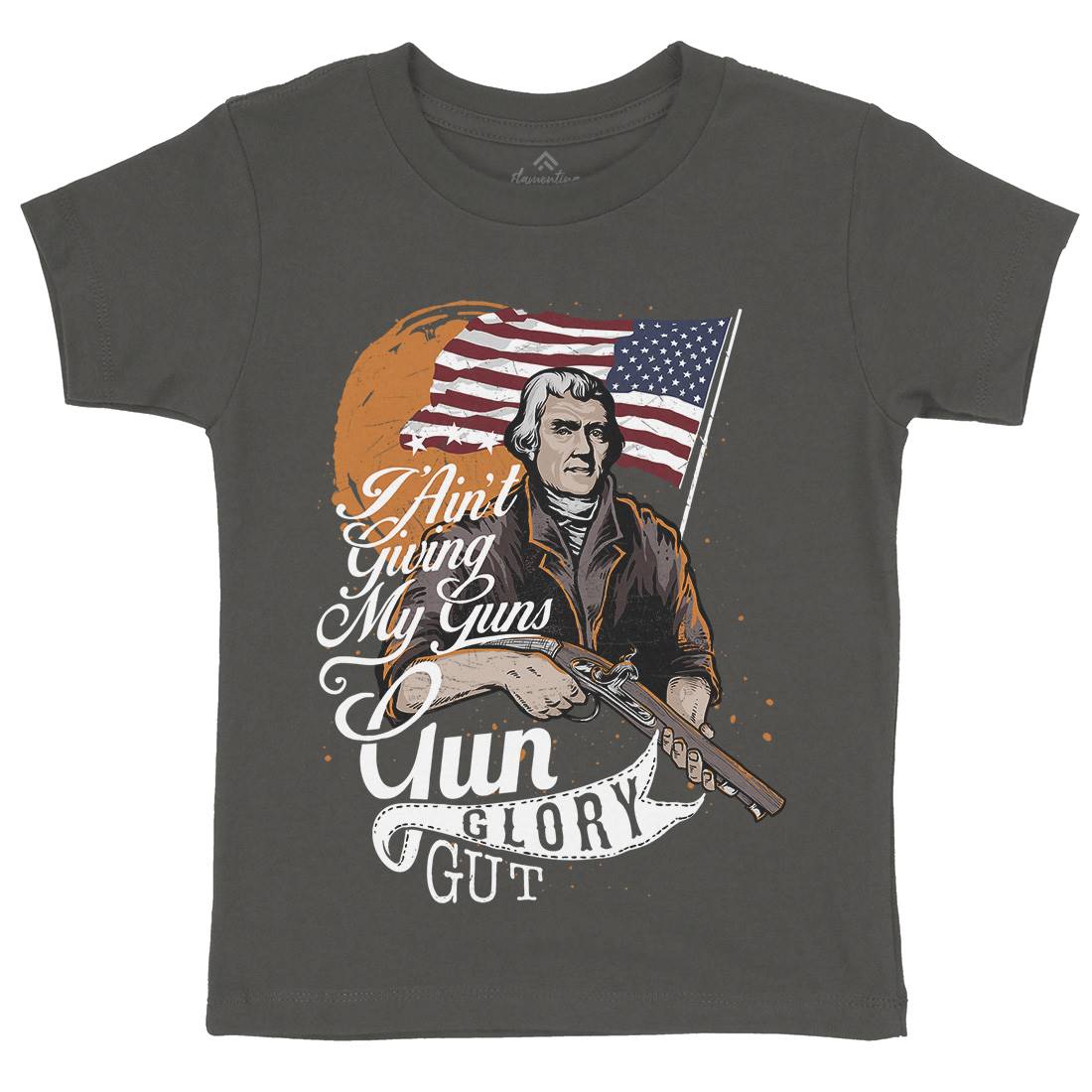 Gun Glory Gut Kids Crew Neck T-Shirt American C940