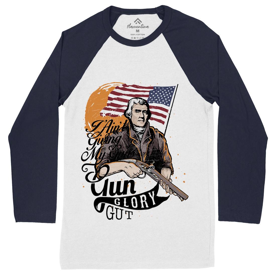 Gun Glory Gut Mens Long Sleeve Baseball T-Shirt American C940