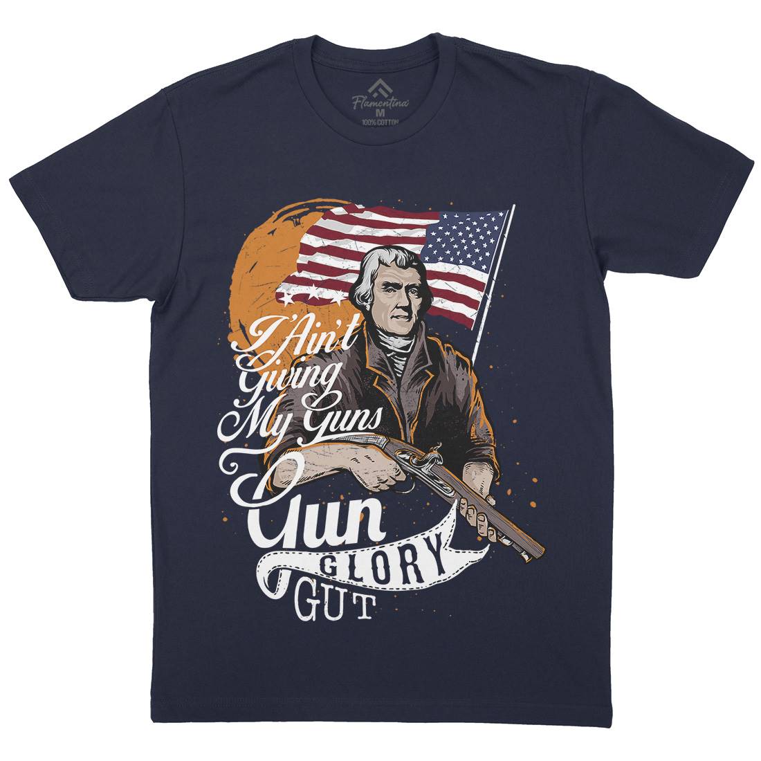 Gun Glory Gut Mens Organic Crew Neck T-Shirt American C940