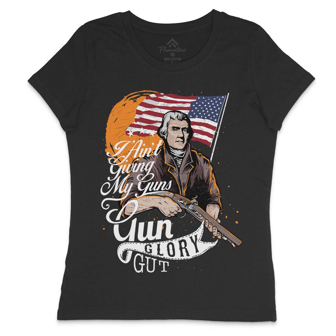 Gun Glory Gut Womens Crew Neck T-Shirt American C940