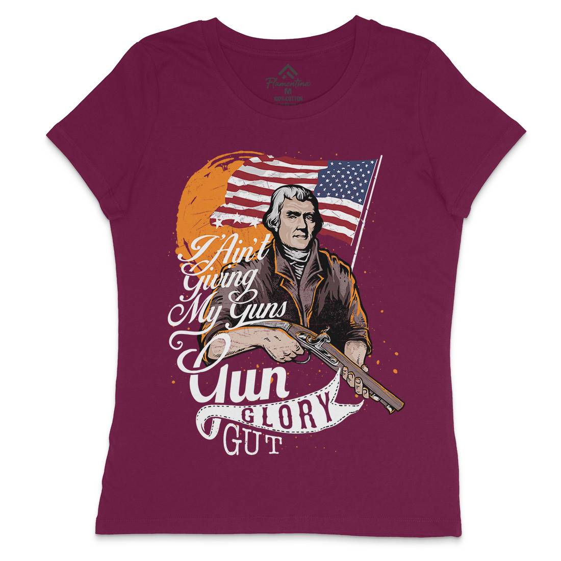 Gun Glory Gut Womens Crew Neck T-Shirt American C940